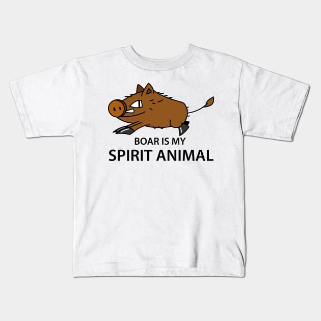 Funny wild boar spirit animal Kids T-Shirt by spontania